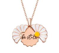 PANTIDE Christian Daisy Locket Necklace for Women - Be Still Engraved Faith Religious Necklace Inspirational Stainless Steel Jewelry Birthday Gift, S, Stainless Steel, No Gemstone