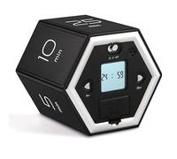 PANTIDE Digital Flip Timer Cube - LED Magnetic Hexagon Rechargeable Timer with Silent Sound Alert Mode Visual Clock 1/5/10/25/30/60min Custom Countdown for ADHD Kid Autism Kitchen Study Work Oven