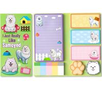 PANTIDE I Just Really Like Samoyed Sticky Notes Set, 550 Sheets, Cute Samoyed Self-Stick Notes Pads Animal Divider Tabs Bundle Writing Memo Pads Page Marker Back to School Office Supplies Small Gift