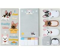 PANTIDE I Just Really Like Sticky Notes Set, 550 Sheets, Cute Cartoon Self-Stick Notes Pads Animal Divider Tabs Bundle Writing Memo Pads Page Marker School Office Supplies Small Gift (Bulldog)