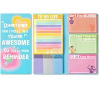 PANTIDE Inspirational Sticky Notes Set - to Do List Self-Stick Note Pads, You are Awesom Sticky Notes, Motivational Writing Memo Pad, Appreciation Positive Gift, Back to School Office Supplies