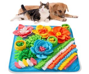 PANTIDE Non-slip Snuffle Mat for Dogs, Pets Slow Feeding Training Mat Interactive Feeding Game Puzzle Toys for Boredom, Stress Relief Mental Stimulation Treats for Small Medium Large Pets, 39x39cm