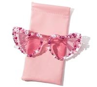 PANTIDE Pink Pony Club Sunglasses - Western Cowgirl Pearl Heart Shaped Sunglasses, Bachelorette Party Birthday Accessories Bach Gift Pop Concert Outfit for Women Girls (Pink)