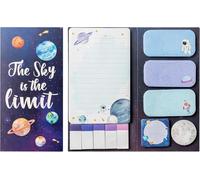 PANTIDE The Sky is The Limit Sticky Notes Set, 550 Sheets, Outer Space Galaxy Planet Pattern Self-Stick Notes Pads Divider Tabs Bundle Writing Memo Pads Back to School Office Supplies Small Gift