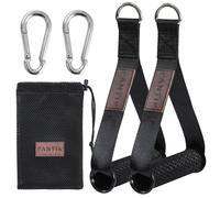 PANTIK Heavy Duty Exercise Handles Gym Cable Machine Attachments Durable D Rings Handles Resistance Bands Handles Stirrup Handle Fitness Grip Nylon Strap Solid ABS Cores with Carabiners Set of 2