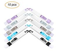 Pantipinky 10Pcs 2-in-1 Multipurpose Window Groove Cleaning Brush with Detachable Dustpan Portable for Window Corner Cranny Household Keyboard