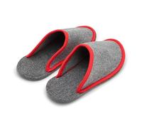 Pantoffelmann Felt Guest Slippers with Felt Sole and Non-Slip ABS Nubs, Foldable Guest Slippers, Walked Felt, Made in Germany, red, 4/7 UK