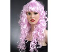 Pantomime Dame Baby Pink Curly Fancy Dress Cosplay Siren Wig