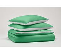 Pantone™ 155 x 200 cm 100% Cotton Percale 200 Thread Count Single Duvet Cover Set - Double Sided Light Green/White
