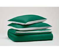 Pantone™ Double Duvet Cover Set 255 x 200 cm 100% Cotton Percale 200 Thread Count Double Sided Green White