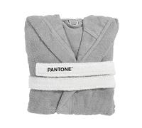 PANTONE™ Men's and Women's Terry Towelling Bathrobe with Hood and Large Pockets in 100% Oeko-Tex Certified Cotton 400 g/m², Bathrobe for Women and Men Soft and Absorbent with Hook and Belt Loops, Opal