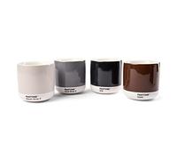 Pantone Porcelain Latte Macchiato Thermal Mugs, 100ml, Set of 4: Warm Grey 2 C, Cool Grey 2 C, Brown 2322, Black 419 C