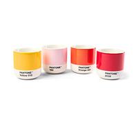 Pantone Porcelain Macchiato Thermal Mugs, Set of 4: Yellow 12 C, Red2035 C, Orange 021 C, Light Pink 182C