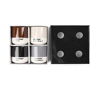 Pantone Porcelain Macchiato Thermo Cup, Lot de 4, Orange 021, Rouge 2035, Jaune 012 and Rose 182