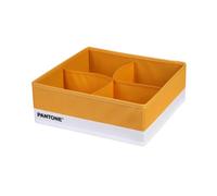 Pantone Wardrobe and Drawer Organizer Space-Saving 1 Piece 4 Compartments Linen Accessories, Drawer Organizer Bathroom Bedroom Storage Organizer, Folding Drawer Organizer, 28 x 28 x 10 cm, Ochre