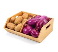 Pantry Bins - Stackable Wooden Storage Containers, Modular Kitchen Organization Crates, Ventilated Food Safe Storage Boxes, Space Saving Shelf ArrangementUnits, Natural Finish Home Utility Organizers