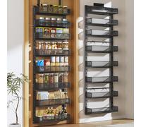 Pantry Door Organizers and Storage, 8-Tier Large Metal Heavy-Duty Frame Over the Door Spice Rack, 2 in 1 Wall-Mounted or Hanging shelf for Kitchen, Bathroom, Laundry Room, Bedroom, Closet &Nursery