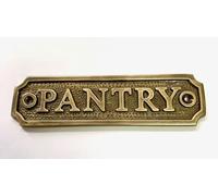 PANTRY Door Sign Solid Brass with a Antique Bronze Finish 12.5 x 3.5cm comes with Screws DSN-14-AB