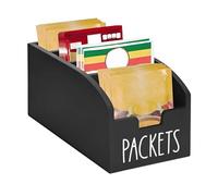 Pantry Organization Storage - Black s Snack Holder, Multi Section Packet Organizer, Storage System Countertop | Spice Pack Tea Bag Container Counter Organization