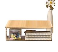 Pantry Organizer Box, Clear Fridge Organizers for Kitchen, Cosmetic, Jewelry, with Wooden Lid, Stackable Kitchen Storage Box, Multifunction Cabinet, 11.3x7.6x6.3 Inches