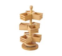 Pantry Tea Bag Box - 20 cm Large Wooden with 9 Compartments | 3-Tier Tea Chest and Sugar Bag Holder, Large Capacity on the Worktop for Coffee Station, Office, Break