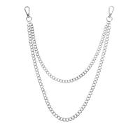 Pants Chain for Men Women, Stainless Steel Jeans Chains Wallet Hip Hop Pocket Chains Goth Jewelry Key Chain Accessories Punk Wallet Decoration for Boys and Girls Fashion Lover (Silver)