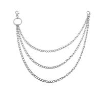 Pants Chain Metal Belt Chain 1/2/3 Layer Long Rock Punk Hook Trousers Pant Waist Link Wallet Keychain Ring Clip(Color 3)
