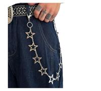 Pants Chain Pants Chain Hip Hop Punk Five-Pointed Star For Women Men Rock Geometric Metal Hollow Jeans Key Jewelry(Color-02)