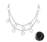 Pants Chain,Star Jean Chain,Vintage Multi-Layer Hip Hop Keychains Chain Belts for Men Women,Silver Pocket Waist Chain Cute Metal Wallet Chain Gothic Punk Trousers Chain Decoration Clothes Accessories