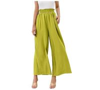 Pants Cotton Linen Summer Cargo Pants Women Summer Pants Linen Elastic Waist Trousers for Women, B-light Green, XL