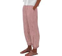 Pants for Women Sale Casual Elastic Waist Trousers Vintage Trendy Stripe Printing Lounge Pants Lightweight Loose Fit Ladies Summer Trousers with Pockets