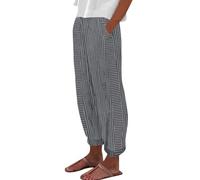 Pants for Women Sale Casual Elastic Waist Trousers Vintage Trendy Stripe Printing Lounge Pants Lightweight Loose Fit Ladies Summer Trousers with Pockets