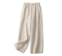 Pants for Womens Trousers High Waisted Nine Point Loose Inset Super Hot Pants Women's Casual Pants Pants Women's (Beige, XXXL)