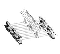 Pants-Hangers-12PCS-Skirt-Hangers-Pant-Hangers-with Clips Slack Hangers Pants Trouser Hangers Clothes Hangers for Pants
