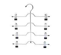 Pants Hangers, 4 Tier Pants Hangers Space Saving Metal Skirt Hangers with Clips Trouser Clips Hanger for Slacks Trousers Jeans Towels