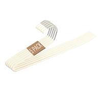Pants Hangers Open Ended Hangers Organizer Hanger for Closet, Space Saving Clothes Hanger Metal Non Slip Jean Hangers Trouser Hangers for Jeans,Trouser,Leggings,Slacks (5 Pack Cream White)