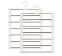 Pants Hangers Space Saving- Scarf Hanger, 6 Layers Foldable Rack | Clothes Hanger, Pants Rack 2 Pieces Clothing Hangers | for Jeans Trousers Skirt Closet Bedroom Dorm 50x35cm/19.69x13.78 Inc
