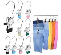 Pants Hangers with Clips, Jean Hangers 20 Pack Metal Hanging Clips with Rubber Coated for Space Saving Hanger Closet Organizers and Storage for Shorts,Hat