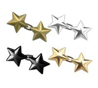 Pants Waist Tightener, 4 Pairs Pant Waist Tightener Cute Star Shaped Reusable No Sew Jean Buttons for Loose Jeans Multi-Functional 1.6x0.8in Alloy Skirt Jean Button Pins
