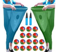 Pants Yard Game, Giant Outdoor Game for Adults and Kids with Bouncy Balls, Funny Family Party Yard Games for Field Day, BBQs, and Reunions(Blue+Green)