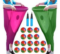 Pants Yard Game, Giant Outdoor Game for Adults and Kids with Bouncy Balls, Funny Family Party Yard Games for Field Day, BBQs, and Reunions(Red+Green)