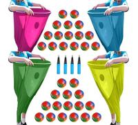 Pants Yard Game, Giant Outdoor Game for Adults and Kids with Bouncy Balls, Funny Family Party Yard Games for Field Day, BBQs, and Reunions(Red+Blue+Green+Yellow)