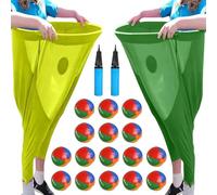 Pants Yard Game, Giant Outdoor Game for Adults and Kids with Bouncy Balls, Funny Family Party Yard Games for Field Day, BBQs, and Reunions(Green+Yellow)