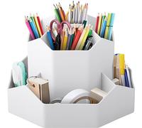 PANTSLINE 360° Rotatable Pen Holder, Multifunctional Office Organiser, Desktop Organiser, 9 Compartments, Large Capacity, Suitable for Office Storage, School Offices, Dressing Tables etc