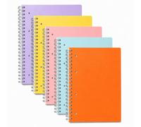 PANTSLINE 5 Pack A4 Wirebound Notebook, 8mm Margin Lined, 140 Pages 80GSM Thick Paper, Perforated Edges Writing Notepad, A4 Notebook for Business Office School Travel
