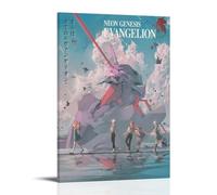 PANTTING Neon Genesis Evangeliom Anime Posters Aesthetic Canvas Wall Art Print Home Decor for Bedroom Living Room08x12inch(20x30cm) Frame-style