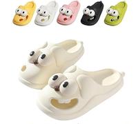 Pantuflas Con Boca, Big Eyes Dog Pillow Slipper for Women Men, Cartoon 3D Cloud Slippers with Non-Slip Thick Sole for Summer Winter (c,5)