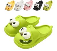 Pantuflas Con Boca, Big Eyes Dog Pillow Slipper for Women Men, Cartoon 3D Cloud Slippers with Non-Slip Thick Sole for Summer Winter (a,4)