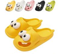 Pantuflas Con Boca, Big Eyes Dog Pillow Slipper for Women Men, Cartoon 3D Cloud Slippers with Non-Slip Thick Sole for Summer Winter (d,3.5)