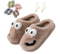 Pantuflas Con Boca, Big Eyes Dog Pillow Slipper for Women Men, Cartoon 3D Cloud Slippers with Non-Slip Thick Sole for Summer Winter (h,5)
